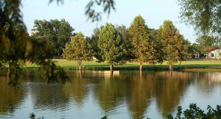 Scenic lake at Burning Tree Ranch