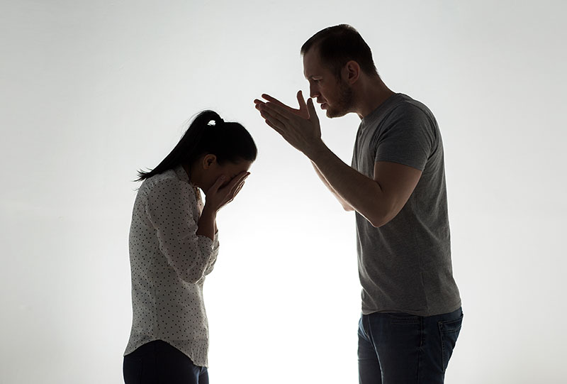 Angry couple having argument